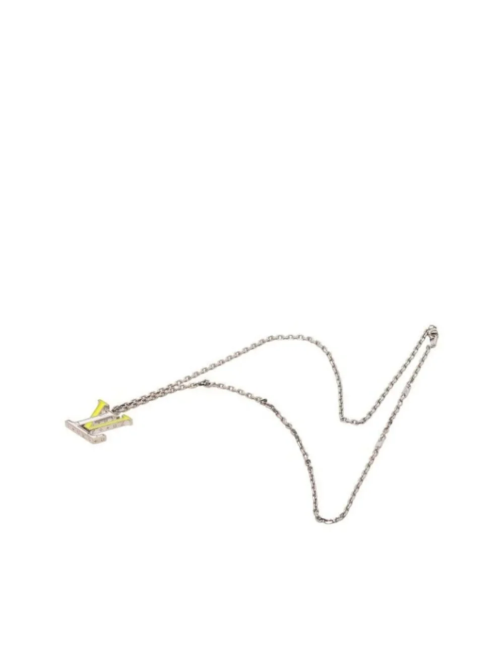 Louis Vuitton Pendant LV Color Chain Necklace Silver Yellow White Metal